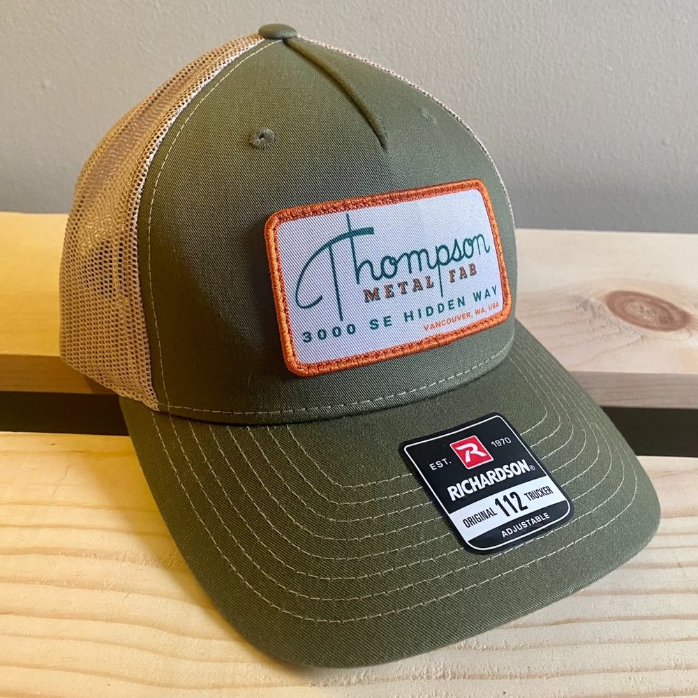 New w/ sticker Vintage look 5 Panel Trucker Hat Thompson Metal Fab Vancouver WA